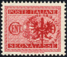 ** 1944, Segnatasse 20 C. Carminio Con La Soprastampa A Destra Invece Che Al Centro, Nuovo Con Gomma Originale Integra,  - Ocupación 1938 – 45