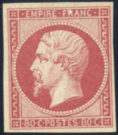 ** 1853, Empire Franc. Napoléon 80 C. Rose, Bonnes Marges Tout Autour, Neuf Avec Gomme Intacte, Très Fraiche, Cert. Roum - Sonstige & Ohne Zuordnung