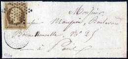 Cover 1853, Lettre Locale De .. 11.1853 á Paris, Affranchie Avec REPUB. FRANC. Napoléon 10 C. Bistre-brun, Très Belles M - Otros & Sin Clasificación