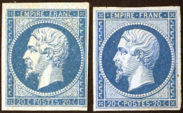 **/* 1854-60, Napoléon 20 C. Bleu Type I Et 20 C. Bleu Type II Neufs Avec Gomme Originale, Type I Gomme Intact Et Type I - Other & Unclassified