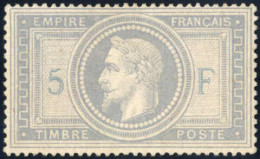 * 1869, 5 F. Gris-bleu (burelage Doublé Dans L'angle Supérieur Gauche), Neuf Avec Gomme Originale, Très Bonne Centrage,  - Otros & Sin Clasificación