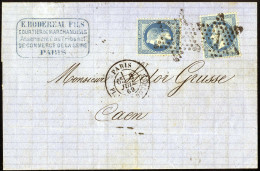 Cover 1869-76, Lot De Sept Lettres: Trois Affranchies Avec Napoléon Lauré 2x10 C., 2x20 C. Et Bande De Trois 20 C.) Et Q - Sonstige & Ohne Zuordnung