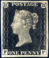 * 1840, 1 D Penny Black, Plate 2, Lettered F-F, Unused With Very Large Part Original Gum And Lighty Hinged, Large To Ver - Other & Unclassified