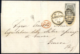 Cover 1873-82, Lot Of Five Covers To Italy Franked With 5 D., 6 D., 2 X 3 D., 2½ D. Rosy Mauve And 1 D. (postage And Inl - Other & Unclassified