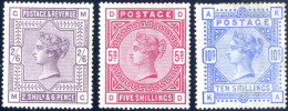 **/* 1883-4, 2/6 S. Lilac, 5 S. Rose And 10 S. Ultramarine Mint With Original Gum, The 2/6 Unmounted Mint, The 10 S. Wit - Autres & Non Classés