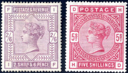 * 1883-4, 2s.6d. Lilac And 5 S. Rose On White Paper Unused With Much Original Gum, Well Centred And Fresh Colours; Very  - Andere & Zonder Classificatie