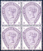 **/bof 1884, 1½ D. Lilac, Block Of Four MNH, Well Centred And Fresh (SG. 188, £ 500++). - Autres & Non Classés