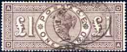 O 1884, £ 1 Brown-lilac Wmk. Three Imperial Crowns, Lightly Used, A Very Fine Stamp (SG. 185, £ 2.800). - Andere & Zonder Classificatie
