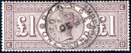 O 1888, £ 1 Brown Lilac, Wmk. Three Orbs, Lightly Used And Well-centred, Cert. Roumet (SG. 186,m£ 4.250). - Andere & Zonder Classificatie