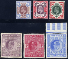 ** 1902-10, King Edward VII, The Complete Set (without £ 1) Of 17 Basic Stamps Including Some Colour Varieties, All MNH  - Sonstige & Ohne Zuordnung
