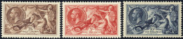 ** 1934, "Sea Horses" Recess Waterlow (re-engraved), 2/6 S. Chocolat-brown, 5 S. Bright Rose-red And 10 S. Indigo, All M - Autres & Non Classés