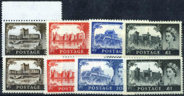 ** 1955/67, Postage Stamps, Four Mintnever Hinged Different Series With Mi. 278/81 I (Waterlow), Mi.335/38 I+II De La Ru - Other & Unclassified