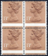 ** 1974-84, A Block Of Four 13 P, Two Pairs (17 P And 50 P) And A Single 6½ P (North Ireland) With Significant Perforati - Andere & Zonder Classificatie