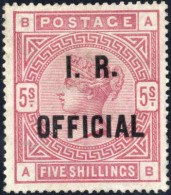 **/* 1845, 5 S. Rose On Blued Paper Lettered AB, Wmk. Anchor, With Overpint "I. R. OFFICIAL", Raised Stop After "R", Ful - Other & Unclassified