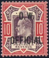 ** 1903, 10 D. Dull-purple And Carmine, Overprint "O.W. OFFICIAL", MNH , Faint Vertical Crease At Right, Neverthless A F - Other & Unclassified