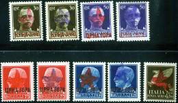 ** 1933/44, Partigiani Di Berane (Ivangrad), Francobolli Della Imperiale Da 30 C., 50 C., 75 C. E 1,25 L. Con Soprastamp - Autres & Non Classés