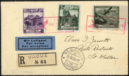 Cover 1930, Drei Flugpostbriefe Und Eine Flugpostkarte, Darunter Drei Briefe Des 1. Postfluges Vadur-St. Gallen Vom 31.8 - Other & Unclassified