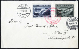 Cover 1931, Brief Mit Beiden Zeppelinmarken Von Vaduz Am 10.6. über Lausanne Nach Wien (Österreich), Mi. 114,115 - Sonstige & Ohne Zuordnung