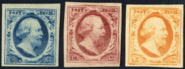 * 1852, König Willem III, Komplette Serie 3 Werte Geschnitten Ungebraucht, Attest Sorani, Mi. 1-3 - Autres & Non Classés