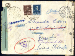 Cover 1944/5, Brief Vom 11.9.1944 Von Curtea Nach Zürich, Frankiert Mit 16 L. Dunkelgraublau Und 20 L. Dunkelbraun, über - Otros & Sin Clasificación