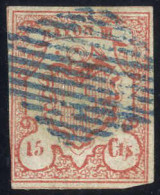 O 1852, RAYON III, Kleine Wertziffer 15 Cts. Ziegelrot, An Drei Seiten Gut Gerandet (rechte Untere Ecke Knapp), Links Un - Otros & Sin Clasificación