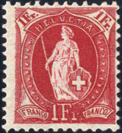 ** 1905, Stehende Helvetia, 1 Fr Karmin, Gez. 11¾ X 12¼, Postfrisch Mit Wz. 1, Attest Enzo Diena, Mi. 79 D / 240,- - Otros & Sin Clasificación