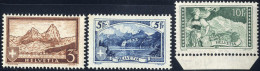 ** 1928, Gebirgslandschaften, Komplette Serie 3 Werte Postfrisch Mit Wz. 1, Attest Sorani Für 3 Fr Und Bolaffi Für 10 Fr - Otros & Sin Clasificación