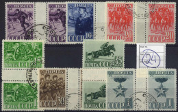 O 1941, Red Army & Navy Anniversary 45k To 45k & 1R, All Line Perf., In Gutter Pairs, Used, Mi 795AZW, 798AZW, 7 - Autres & Non Classés