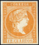 ** 1859, 12 Cs. Rotorange, Nicht Verausgabt, Postfrisches Und Ringsum Breitrandiges Exemplar In Einwandfreier Erhaltung, - Other & Unclassified