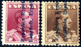 * 1931, 4 Pta. Lilakarmin Mit Rückseitiger Kontrollnummer A.000,000 Und 10 Pta. Braun Ebenfalls Mit Rückseitiger Kontrol - Other & Unclassified