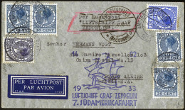 Cover 1933, "7. Südamerikafahrt 1933", Brief Von Amsterdam Nach Porto Allegre, Frankiert über 102½ C. Mi. 279a+282a Mit  - Otros & Sin Clasificación