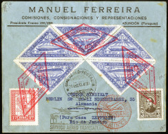 Cover 1932/35, "1. Südamerikafahrt 1932 Und 1935", Zwei Eingeschriebene Briefe Von Paraguay Frankiert über 27 $. Und 26, - Paraguay