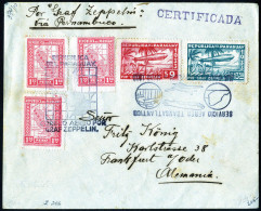 Cover 1933, "1. Südamerikafahrt 1933", 2 Eingeschriebene Briefe Von Paraguay Nach Frankfurt A.d. Oder Frankiert über 27  - Paraguay