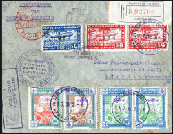 Cover 1934, "4. Südamerikafahrt 1934", Eingeschriebener Brief Von Paraguay Nach Görlitz Frankiert über 27 $., Mi. 384 C - Paraguay