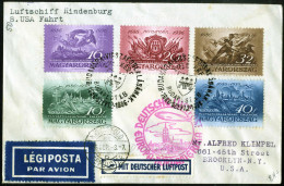 Cover 1936, "8. Nordamerikafahrt-1936", LZ 129, Brief Von Budapest Nach Brooklyn, Frankiert Mit Satz "Befreiung Von Buda - Other & Unclassified