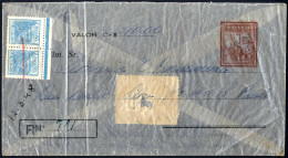 Cover 1945/48, 2 Seltene Einschreibe- Wertbrief-Ganzsachen Auf Transparentem Bzw. Semitransparentem Papier Mit Zusatzfra - Autres & Non Classés
