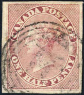 O 1851, ½ P Rosa, Ungezähnt, Gestempelt, Signiert ED, Mi. 1 / 600,- - Andere & Zonder Classificatie