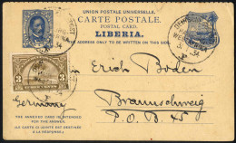 Cover 1904/34, 2 Ansichtskarten Und Eine Ganzsache Zu 3 C. Mit Zusatzfrankatur 3 C., Alle Entwertet Mit Stempel "Deutsch - Liberia