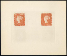 (*) 1912, Paris Reprint. Set Of "POST OFFICE MAURITIUS": Reprint Sheets (each 121 X 101 Mm), One In Orange-red, The Othe - Mauritius (...-1967)