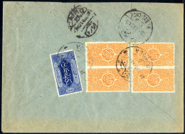 Cover 1917,cover From Djedda To Cairo Franked On The Reverse With 1/8 Pia. Yellow-orange Two Vertical Pairs And 1 Pia. B - Arabia Saudita