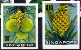 ** 1973, Definitive Set "fruits And Flowers", Complete Set Imperforate MNH, Rare (Mi. 192U-204U). - Singapour (1959-...)