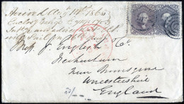 Cover 1865, Brief Mit Zwei 24 C Grau Und Graulila, Weißes Papier Ohne Waffeleinpressung, Gezähnt 12 , Mi. 23 X - Andere & Zonder Classificatie