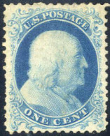 (*) 1875, 1 C Lebhaftblau, Gezähnt Ohne Gummi Wie Verausgabt, Attest PF, Mi. 8 ND / 600,- - Sonstige & Ohne Zuordnung