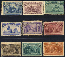 * 1893, Kolumbus, Kleinsatz 9 Werte Bis 30 C, Gezähnt 12, Ungebraucht, Mi. 73-82 / 500,- - Other & Unclassified