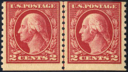 ** 1914, George Washington, Linienpaar 2 C Rot Bildtype I, Senkrecht Gezähnt 10, Postfrisch, Mi. 208 X M IP / 550,- - Sonstige & Ohne Zuordnung