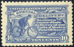 ** 1916, Fahrradfahrender Eilbote, 10 C Hellultramarin, Gez. 10 Ohne Wz, Postfrisch, Attest Enzo Diena, Mi. 243 A B / 55 - Autres & Non Classés