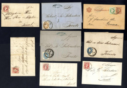 Cover TIROL Und WIEN, Lot Von Sieben Briefen Und Einer Korrenspondenzkarte, Vier Von Tirol Mit 5 Kr. Ausgabe 1867 Mit St - Colecciones