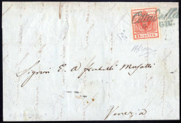 Cover Cittadella, (Cor. Azzurro Punti R1) Lettera Del 6.6.1850 Sesto Giorno D'uso Per Venezia Affrancata Con 15 Cent. Ro - Lombardije-Venetië