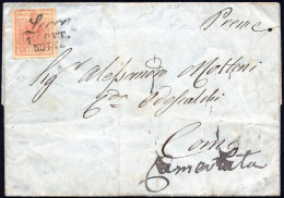 Cover Lecco, Cor. Punti 6, Lettera Del 1.10.1851 Per Como Affrancata Con 15 Cent. Rosso II Tipo Carta A Mano, Firmata Ga - Lombardo-Vénétie