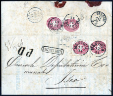 Cover Mantova, (C1 Punti 5), Lettera Raccomandata Del 12.11.1864 Per Iseo Affrancata Con Due Coppie 5 S. Rosa Dent. 9½,  - Lombardije-Venetië